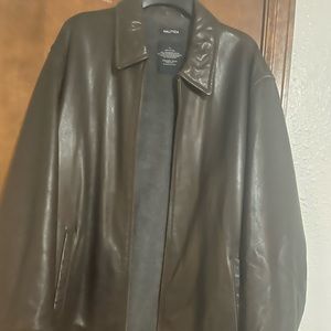 100% Genuine nautica mens classic leather jacket